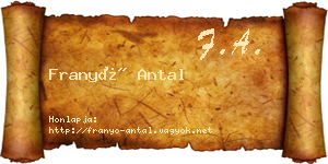 Franyó Antal névjegykártya